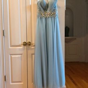 Baby blue Strapless Prom Dress